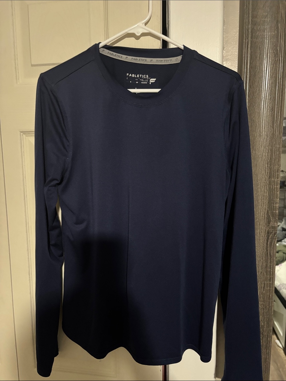 Fabletics womens Long-Sleeve Crew Neck Shirt - Navy Blue